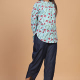 Relaxed Cotton Shirt In Sky Blue Colour