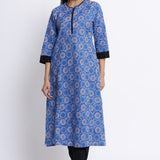 Women Blue Colour Straight Kurta