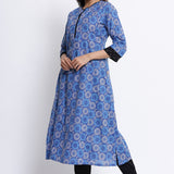 Women Blue Colour Straight Kurta