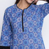 Women Blue Colour Straight Kurta