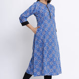 Women Blue Colour Straight Kurta