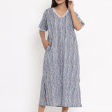 Blue Colour Cotton Night Dress