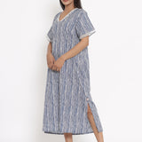 Blue Colour Cotton Night Dress