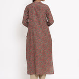 Cotton Silk Straight Kurta In Maroon Colour