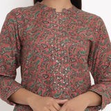 Cotton Silk Straight Kurta In Maroon Colour