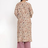 Floral Printed Cotton Silk Straight Kurta