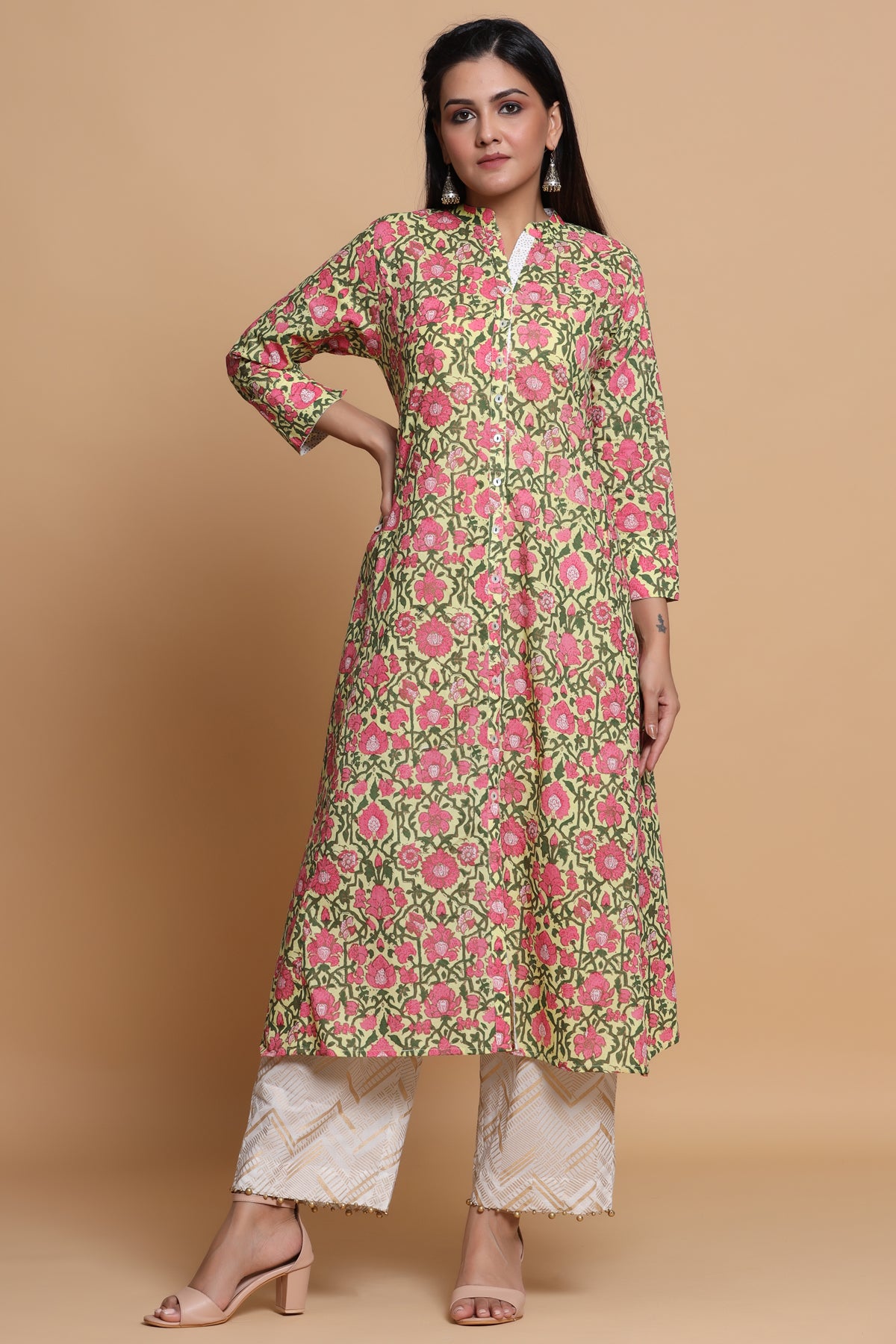 A LINE FLORAL PRINTED KURTA
