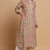 A LINE FLORAL PRINTED KURTA