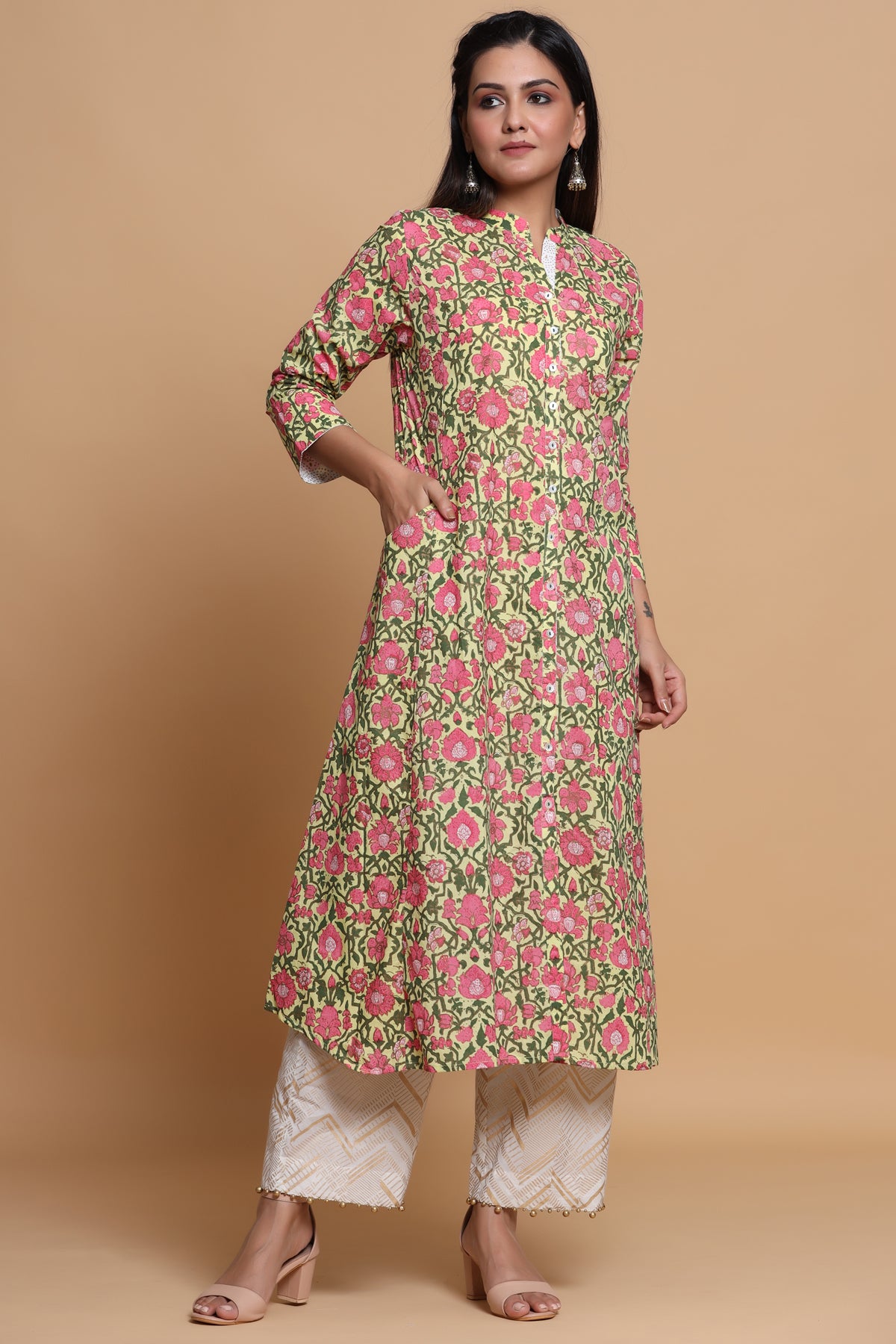 A LINE FLORAL PRINTED KURTA