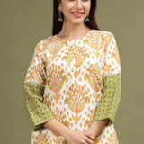 A Line Cotton Printed Kurta