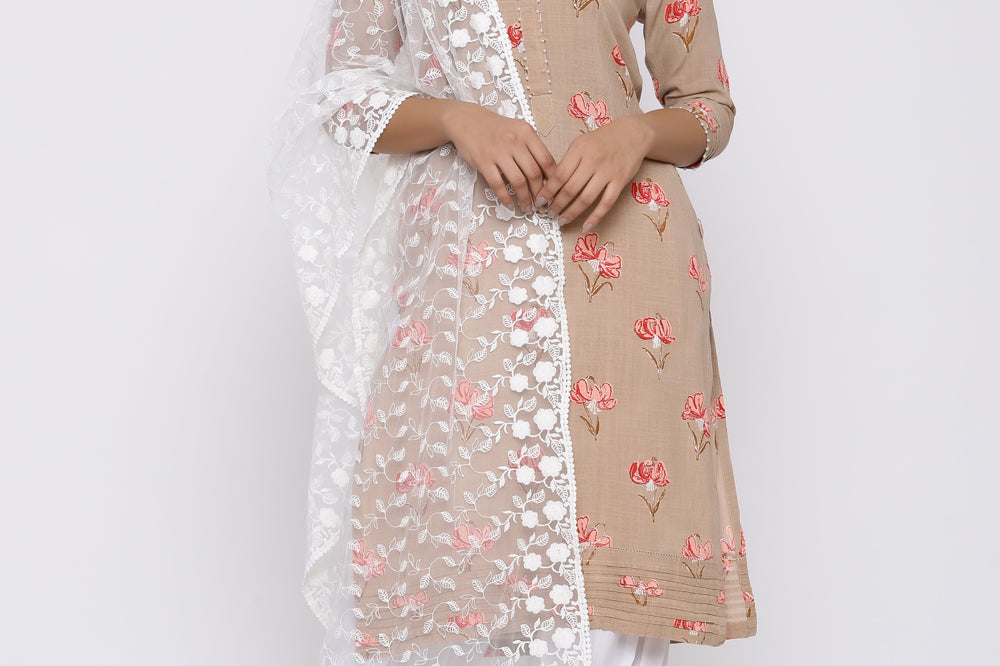 WHITE LACE BORDER SALWAR PANTS