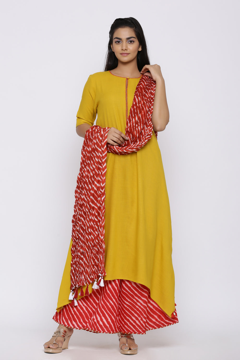 RED LEHARIYA DUPATTA
