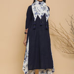 INDIGO ROSE PRINTED SCARF
