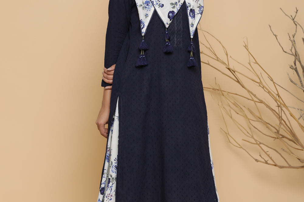 INDIGO ROSE PRINTED SCARF