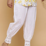 WHITE LACE BORDER SALWAR PANTS