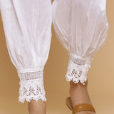 WHITE LACE BORDER SALWAR PANTS