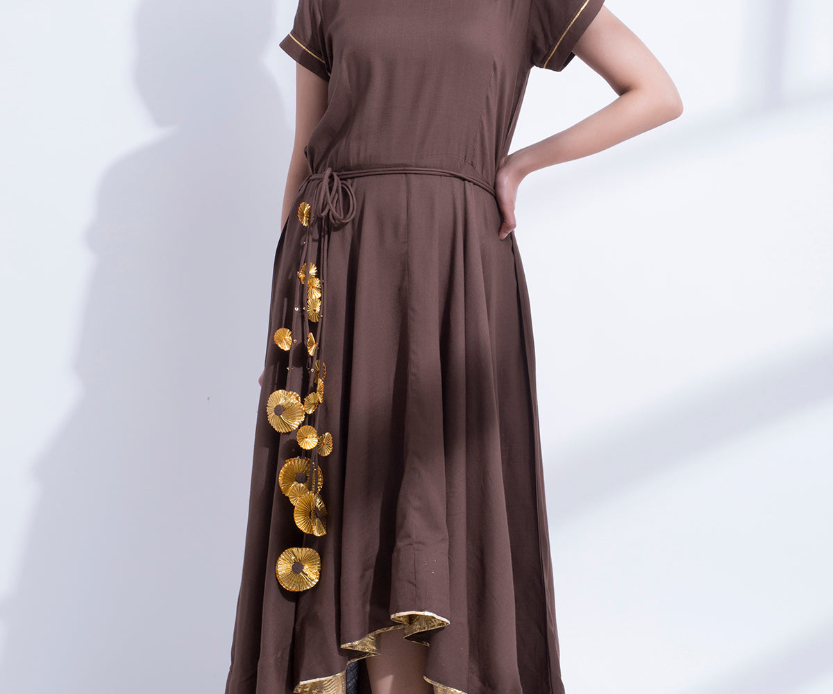 GOTA DETALING FISHTAIL DRESS