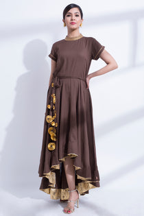 GOTA DETALING FISHTAIL DRESS
