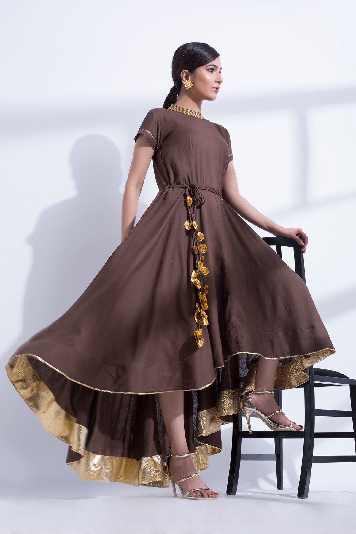 GOTA DETALING FISHTAIL DRESS
