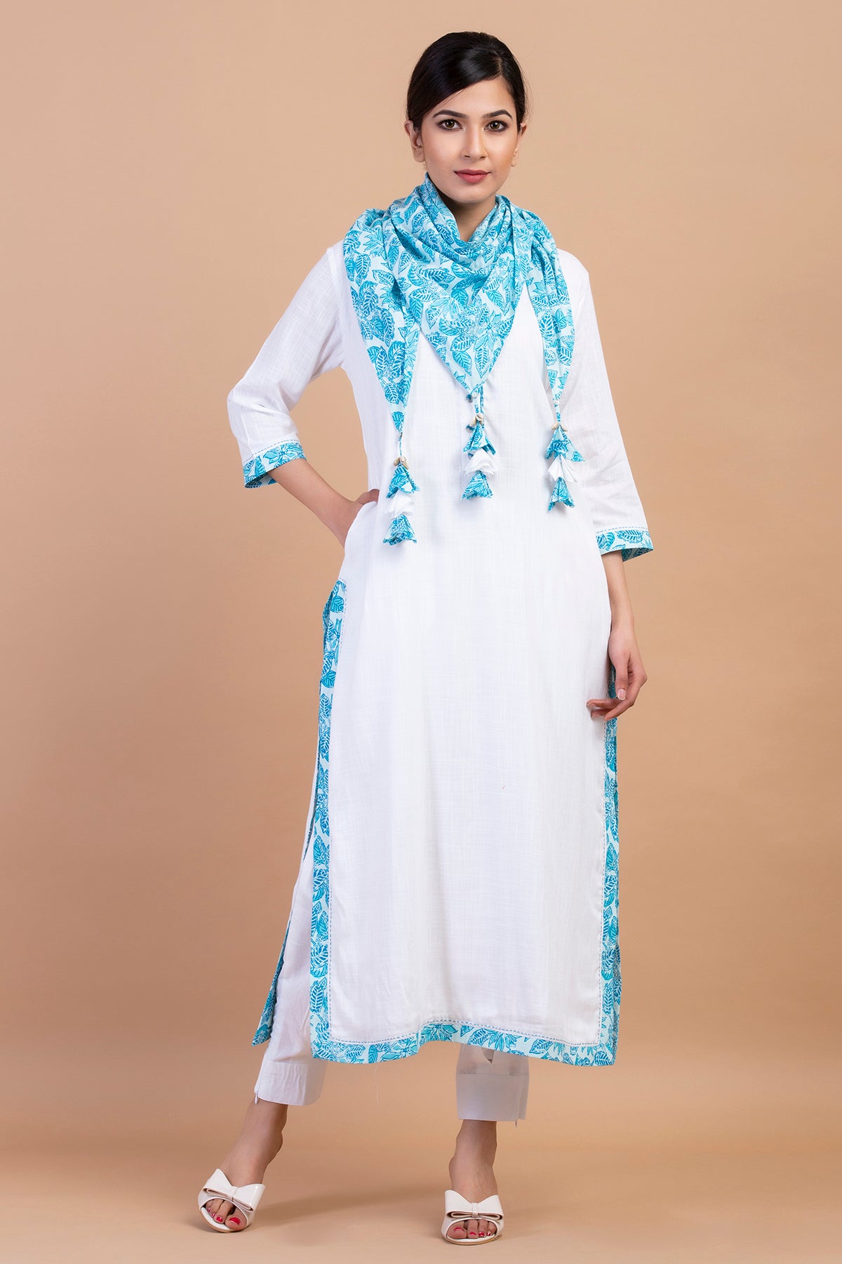 PRINTED BORDER KURTA