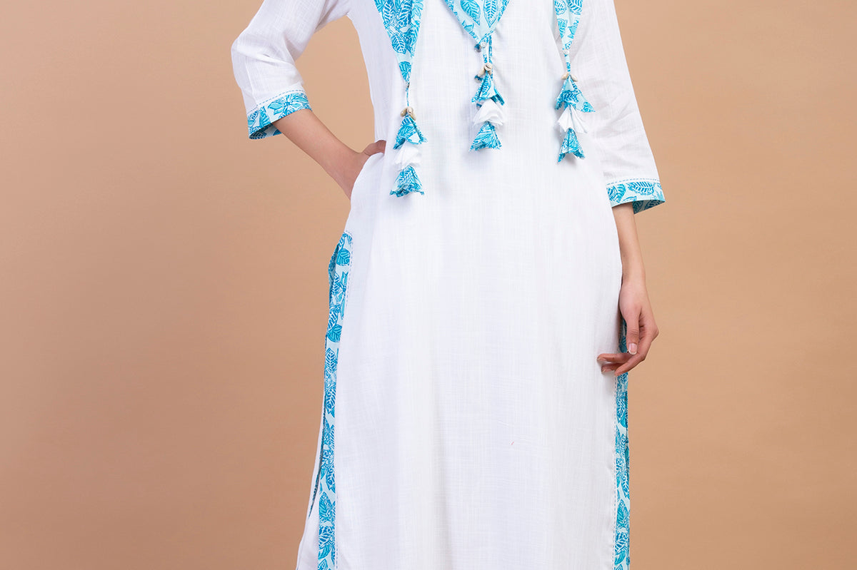 PRINTED BORDER KURTA