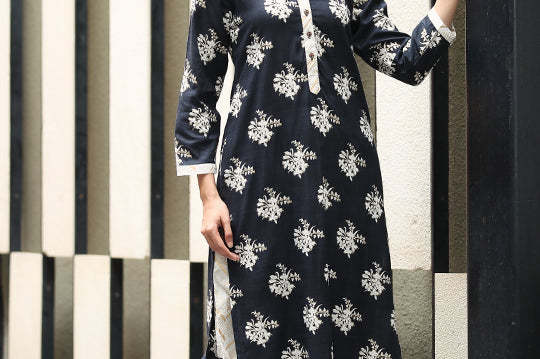 Cotton golden printed pant