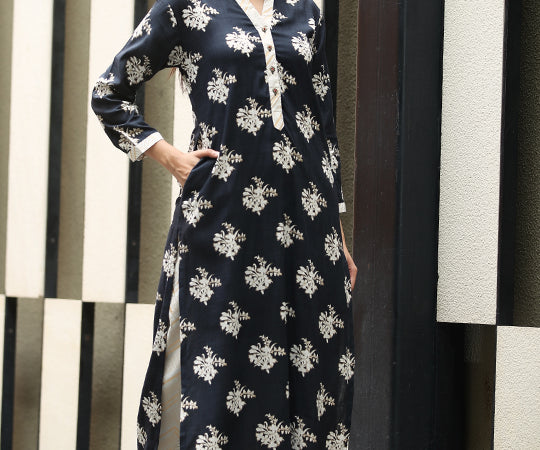 Cotton golden printed pant