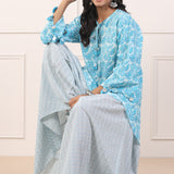 Premium Skyblue Original Cotton Co Ord Set