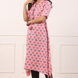 Stylish Asymmetrical Pink Cotton Kurta