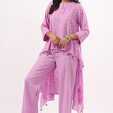 Puspha Shimmery Light Purple Co-Ord Set