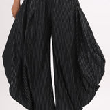 Black Layered Cotton Dhoti Pants