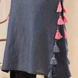 Blue Trendy Straight Cotton Kurta