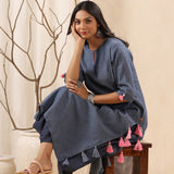 Blue Trendy Straight Cotton Kurta