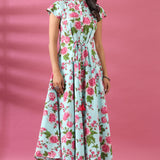 Floral Full Length Cotton Dress