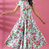 Floral Full Length Cotton Dress