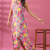 Multicolored Flared Cotton Dress