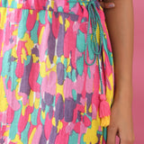 Multicolored Flared Cotton Dress