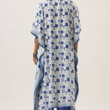 Taabiir Blue-white Kaftan Set