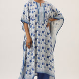 Taabiir Blue-white Kaftan Set