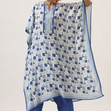 Taabiir Blue-white Kaftan Set