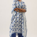 Taabiir Blue-white Kaftan Set