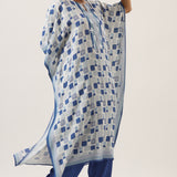 Taabiir Blue-white Kaftan Set