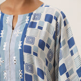 Taabiir Blue-white Kaftan Set