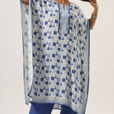 Taabiir Blue-white Kaftan Set