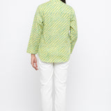 GREEN COLOUR LEHARIYA PRINTED COTTON TUNIC