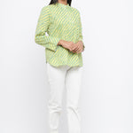 GREEN COLOUR LEHARIYA PRINTED COTTON TUNIC
