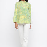 GREEN COLOUR LEHARIYA PRINTED COTTON TUNIC