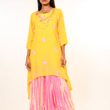 Casmium Yellow Tie-Dye Dress