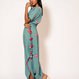 Turquoise Shibori Tie-Dye Muslin Jumpsuit