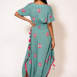 Turquoise Shibori Tie-Dye Muslin Jumpsuit